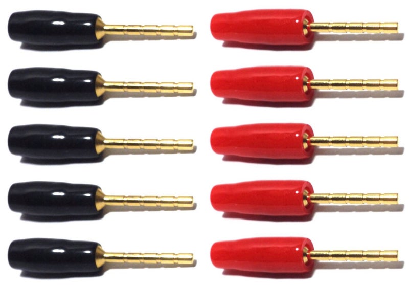 CESS Banana Pin Plug Open Screw Type Cable Connector - Tip Banana Plugs (10 Pack) - Image 1